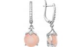 Серебряные серьги Русское Золото 96027269-6 с халцедоном, фианитами