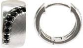 Серебряные серьги кольца Element47 by JV AE3957BKNN/R5 с цирконием