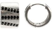 Серебряные серьги кольца Element47 by JV AE5560BKNN/R5 с цирконием