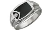 Мужская серебряная печатка перстень Эстет G17T455025 с фианитом, ониксом