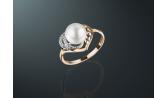 Золотое кольцо Maysaku K-1847 с жемчугом, сапфирами