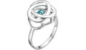 Серебряное кольцо Серебро России K-4279R36-51649 с кристаллом Swarovski