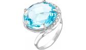Женское серебряное кольцо Серебро России K1-569-43806 с топазом, фианитами