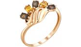 Золотое кольцо Ювелирные Традиции K120-4641M2 с раухтопазами, цитринами