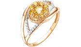 Золотое кольцо Ювелирные Традиции K122-3901C с цитринами, фианитами