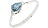 Серебряное кольцо Ювелирные Традиции K620-1493TL с топазом London Blue, фианитами