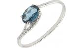 Серебряное кольцо Ювелирные Традиции K620-1505TL с топазом London Blue, фианитами