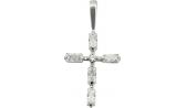 Женский декоративный крест из белого золота Ювелирные Традиции KR230-011SV с кристаллами Swarovski