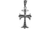 Женский серебряный декоративный крестик Национальное Достояние P-852-nd с марказитами
