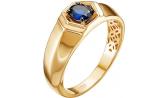 Золотая печатка перстень Ювелирные Традиции PCH114-4016GTS с сапфиром