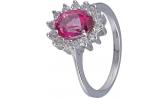 Серебряное кольцо Митра Ювелир R-1035-PT с розовым топазом, фианитами