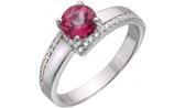 Серебряное кольцо Митра Ювелир R-1199-PT с розовым топазом, фианитами