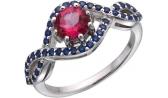 Серебряное кольцо Митра Ювелир R-1213-PT-NLB с розовым топазом, нанокристаллами