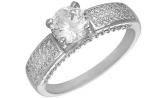 Серебряное помолвочное кольцо Национальное Достояние Rc0425r-nd с цирконами