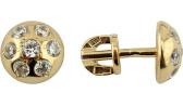 Золотые серьги-пусеты (гвоздики) Ювелирные Традиции S130-2964 с фианитами