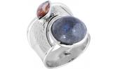 Серебряное кольцо Национальное Достояние SRZ13696-I-nd с лабрадоритом, цирконом