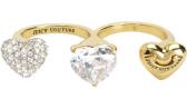 Латунное кольцо на два пальца Juicy Couture WJW58/GOLD с цирконием