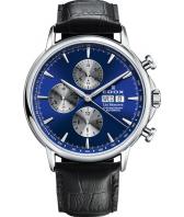 Мужские швейцарские механические наручные часы Edox 01120-3BUIN с хронографом