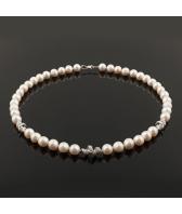 Колье ожерелье De Fleur 01429RS1D9.5 с жемчугом, фианитами