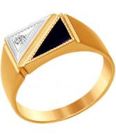 Мужская золотая печатка SOKOLOV 016116_s сониксом, фианитом