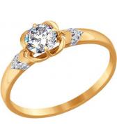 Золотое помолвочное кольцо SOKOLOV 016545_s с фианитами