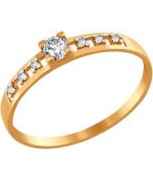 Золотое кольцо SOKOLOV 016550_s с фианитами