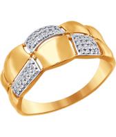 Золотое кольцо СОКОЛОВ 016636_s с фианитом