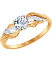 Золотое помолвочное кольцо SOKOLOV 016958_s с фианитом