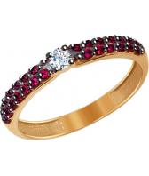 Золотое кольцо SOKOLOV 017021_s с фианитами