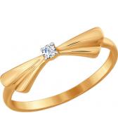 Золотое кольцо SOKOLOV 017027_s с фианитом