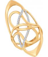 Золотое кольцо SOKOLOV 017029_s с фианитами