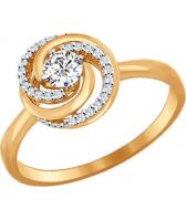 Золотое кольцо SOKOLOV 017093_s с фианитами
