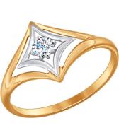 Золотое кольцо SOKOLOV 017189_s с фианитом