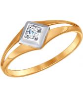 Золотое кольцо SOKOLOV 017199_s с фианитом