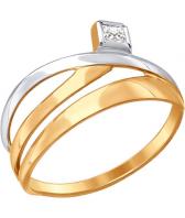 Золотое кольцо SOKOLOV 017234_s с фианитом