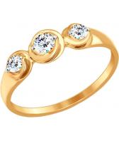Золотое кольцо SOKOLOV 017260_s с фианитами