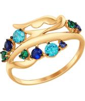 Золотое кольцо SOKOLOV 017285_s с фианитами