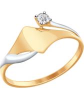 Золотое кольцо SOKOLOV 017287_s с фианитом