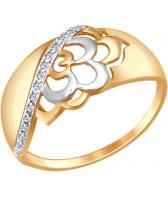 Золотое кольцо SOKOLOV 017336_s с фианитами