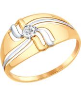 Золотое кольцо SOKOLOV 017340_s с фианитом