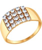 Золотое кольцо SOKOLOV 017356_s с фианитами