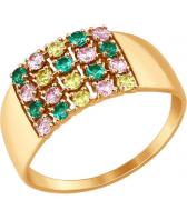 Золотое кольцо SOKOLOV 017357_s с фианитами