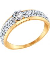 Золотое кольцо SOKOLOV 017385_s с фианитами