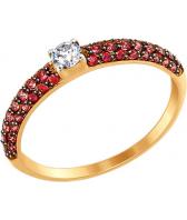 Золотое кольцо SOKOLOV 017386_s с фианитами