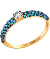 Золотое кольцо SOKOLOV 017387_s с фианитами