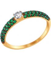 Золотое кольцо SOKOLOV 017388_s с фианитами