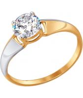 Золотое помолвочное кольцо SOKOLOV 017397_s с фианитом