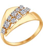 Золотое кольцо SOKOLOV 017398_s с фианитами
