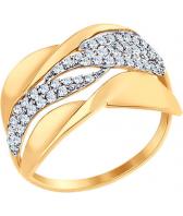 Женское золотое кольцо SOKOLOV 017405_s с фианитами