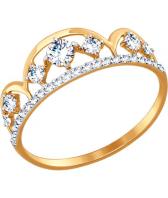 Золотое кольцо SOKOLOV 017414_s с фианитами